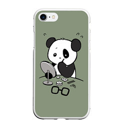 Чехол iPhone 7/8 матовый Панда красит глаза, цвет: 3D-белый