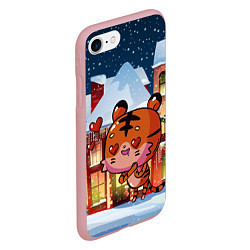 Чехол iPhone 7/8 матовый Влюбленный новогодний тигренок, цвет: 3D-баблгам — фото 2