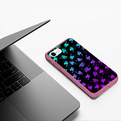 Чехол iPhone 7/8 матовый FAIRY TAIL NEON LOGO SYMBOL, цвет: 3D-малиновый — фото 2