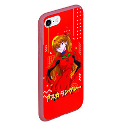 Чехол iPhone 7/8 матовый Аска Лэнгли Сорью Evangelion, цвет: 3D-малиновый — фото 2