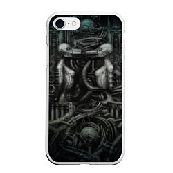 Чехол iPhone 7/8 матовый Gigers worlds Миры Ганса Гигера, цвет: 3D-белый