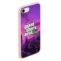 Чехол iPhone 7/8 матовый GTA ONLINE 5, цвет: 3D-светло-розовый — фото 2