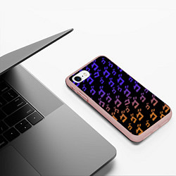 Чехол iPhone 7/8 матовый JOJOS BIZARRE ADVENTURE PATTERN, цвет: 3D-светло-розовый — фото 2
