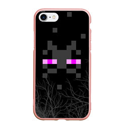 Чехол iPhone 7/8 матовый ЭНДЕРМЕН МАЙНКРАФТ MINECRAFT, цвет: 3D-светло-розовый