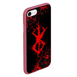 Чехол iPhone 7/8 матовый BERSERK PATTERN SYMBOL, КЛЕЙМО, цвет: 3D-малиновый — фото 2