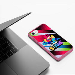 Чехол iPhone 7/8 матовый GROM BRAWLSTARS ART, цвет: 3D-малиновый — фото 2