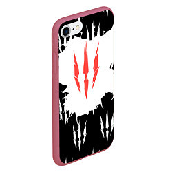 Чехол iPhone 7/8 матовый The witcher ведьмак 3, цвет: 3D-малиновый — фото 2