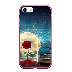 Чехол iPhone 7/8 матовый Роза в Колбе, цвет: 3D-малиновый