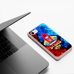 Чехол iPhone 7/8 матовый BRAWL STARS GROM БРАВЛ СТАРС ГРОМ, цвет: 3D-светло-розовый — фото 2