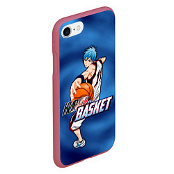 Чехол iPhone 7/8 матовый Kuroko no Basuke Kuroko Tetsuya, цвет: 3D-малиновый — фото 2