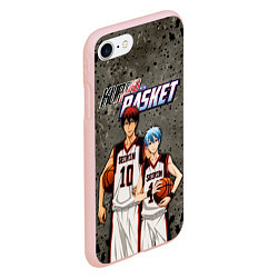 Чехол iPhone 7/8 матовый Kuroko no Basket, Kagami Taiga Kuroko Tetsuya, цвет: 3D-светло-розовый — фото 2