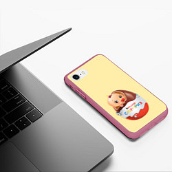 Чехол iPhone 7/8 матовый Киндер сюрприз, цвет: 3D-малиновый — фото 2