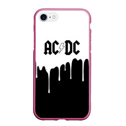 Чехол iPhone 7/8 матовый ACDC подтёки, цвет: 3D-малиновый