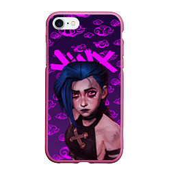 Чехол iPhone 7/8 матовый League Of Legends ARCANE JINX НЕОН, цвет: 3D-малиновый