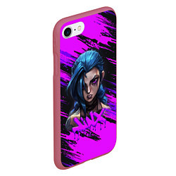 Чехол iPhone 7/8 матовый Arcane League Of Legends JINX ДЖИНКС, цвет: 3D-малиновый — фото 2