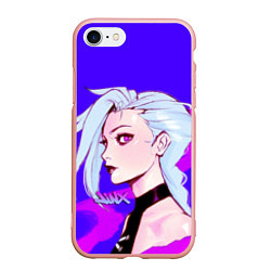 Чехол iPhone 7/8 матовый League Of Legends Jinx неон, цвет: 3D-светло-розовый