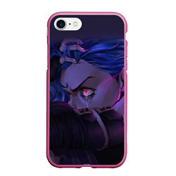 Чехол iPhone 7/8 матовый Jinx Powder - Джинкс Паудер, цвет: 3D-малиновый