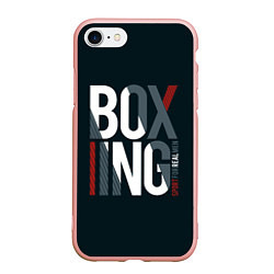 Чехол iPhone 7/8 матовый Бокс - Boxing, цвет: 3D-светло-розовый