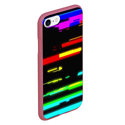 Чехол iPhone 7/8 матовый Color fashion glitch, цвет: 3D-малиновый — фото 2