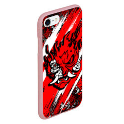 Чехол iPhone 7/8 матовый SAMURAI CYBERPUNK 2077 RED AND WHITE, цвет: 3D-баблгам — фото 2