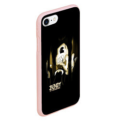 Чехол iPhone 7/8 матовый Bendy And The Ink Machine подтеки, цвет: 3D-светло-розовый — фото 2