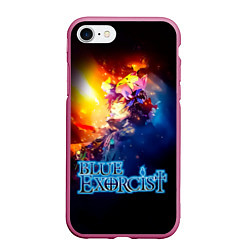 Чехол iPhone 7/8 матовый Рин Окумура - Синий Экзорцист, цвет: 3D-малиновый