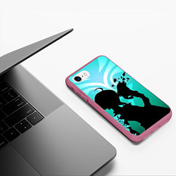 Чехол iPhone 7/8 матовый СЯО ГЕНШИН XIAO, цвет: 3D-малиновый — фото 2