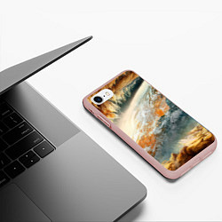 Чехол iPhone 7/8 матовый Песчаный Космос, цвет: 3D-светло-розовый — фото 2