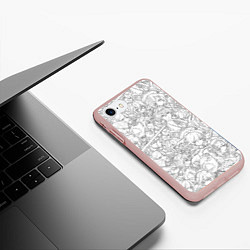 Чехол iPhone 7/8 матовый ПЕРСОНАЖИ МАНГА ГЕНШИН ИМПАКТ, цвет: 3D-светло-розовый — фото 2