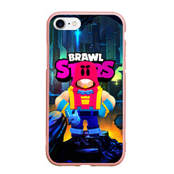 Чехол iPhone 7/8 матовый GROM SPACE BRAWL STARS, цвет: 3D-светло-розовый