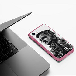 Чехол iPhone 7/8 матовый Ходячие мертвецыThe Walking Dead, цвет: 3D-малиновый — фото 2