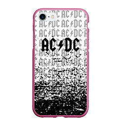 Чехол iPhone 7/8 матовый ACDC rock, цвет: 3D-малиновый
