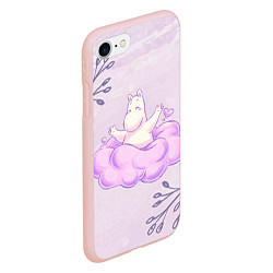 Чехол iPhone 7/8 матовый Муми-тролль и счастливое облако, цвет: 3D-светло-розовый — фото 2