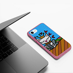 Чехол iPhone 7/8 матовый Romero Britto - Originals, цвет: 3D-малиновый — фото 2