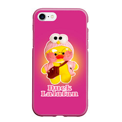 Чехол iPhone 7/8 матовый Duck Lalafanfan Лалафанфан, цвет: 3D-малиновый