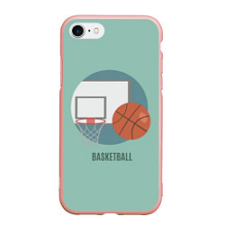 Чехол iPhone 7/8 матовый Basketball Спорт, цвет: 3D-светло-розовый