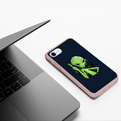 Чехол iPhone 7/8 матовый Не Дружелюбный пришелец, цвет: 3D-светло-розовый — фото 2