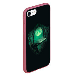 Чехол iPhone 7/8 матовый Линк в щите, цвет: 3D-малиновый — фото 2