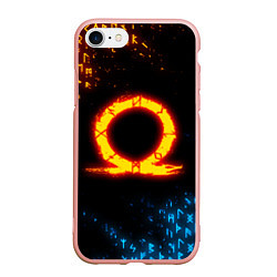 Чехол iPhone 7/8 матовый GOD OF WAR CRATOS FIRE SYMBOL RUNE, цвет: 3D-светло-розовый