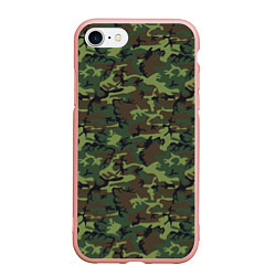 Чехол iPhone 7/8 матовый Камуфляж Нато Вудленд woodland, цвет: 3D-светло-розовый