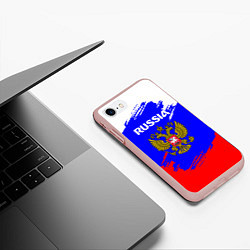 Чехол iPhone 7/8 матовый Russia Геометрия, цвет: 3D-светло-розовый — фото 2