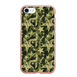 Чехол iPhone 7/8 матовый Star camouflage, цвет: 3D-светло-розовый