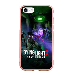 Чехол iPhone 7/8 матовый Dying Light: Stay Human - логово зомби, цвет: 3D-светло-розовый