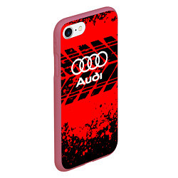 Чехол iPhone 7/8 матовый Audi шины, цвет: 3D-малиновый — фото 2