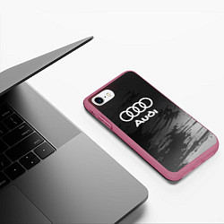 Чехол iPhone 7/8 матовый Audi туман, цвет: 3D-малиновый — фото 2