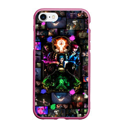 Чехол iPhone 7/8 матовый АРКЕЙН collage, цвет: 3D-малиновый