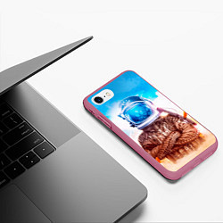 Чехол iPhone 7/8 матовый Lets create our own world, цвет: 3D-малиновый — фото 2