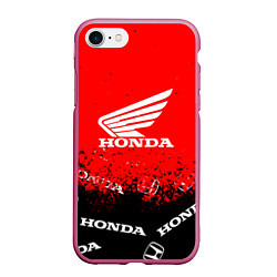 Чехол iPhone 7/8 матовый Honda sport брызги, цвет: 3D-малиновый