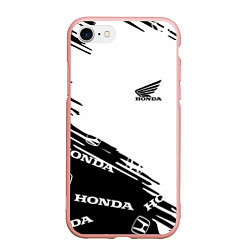 Чехол iPhone 7/8 матовый Honda sport pattern, цвет: 3D-светло-розовый