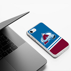 Чехол iPhone 7/8 матовый Colorado Avalanche, Колорадо Эвеланш, цвет: 3D-белый — фото 2